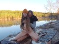 Sex on a reindeer skin next to a forest lake - RosenlundX - 60fps