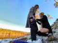 Sex on a reindeer skin next to a forest lake - RosenlundX - 60fps
