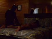 Rae's into to BDSM- tied up, spanked and flogged before getting a BBC creampie