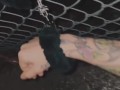 pov: sad goth bitch gets handcuffed and pissed on in public 