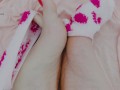 Feet play and teasing with light pink and bright pink socks! 