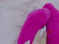 Feet play and teasing with light pink and bright pink socks! 