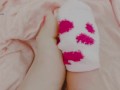 Feet play and teasing with light pink and bright pink socks! 