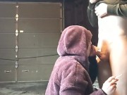 Scrawny Dicked Friend Pays For Blowjob while Heather Kane's on Her Cigarette Break