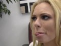 Dominant Blowjob in office by bizarre blind milf sucker lady for confused Lenny.