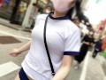 【Ｉカップ変態女子大生とうふ】ノーブラランニング渋谷で体操着ブルマでセンター街を疾走・後編💖
