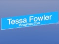 Seductive busty Tessa Fowler teasing on her blue sexy lingerie