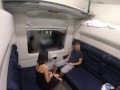 Flash dick on the train - Girl jerks off and sucks big cock in public and cum in mouth - MissCreamy
