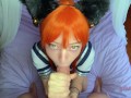 Real Life Hentai - Uniform Cosplay Redhead Teen Pawg Fucks Senpai & his Big Cock - Bambi Bluu