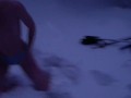 public nude skiing including blow job with a man on ski