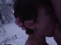public nude skiing including blow job with a man on ski