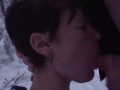 public nude skiing including blow job with a man on ski