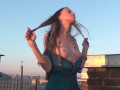 Sexy Russian Babe Sofy B Posing Nude On The Rooftop