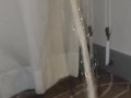 Naughty pisser soaks carpet and drapes