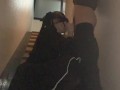 【野外フェラ】地雷系素人カップルがマンションの階段で主観フェラ抜き Outdoor blowjob amateur couple blowjob on the stairs of their apt