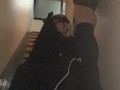 【野外フェラ】地雷系素人カップルがマンションの階段で主観フェラ抜き Outdoor blowjob amateur couple blowjob on the stairs of their apt