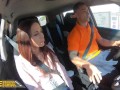 FakeDrivingSchool Skinny Learner Nicole Love Fucked Doggystyle