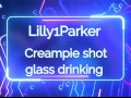 creampie shot glass drinking