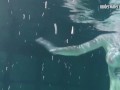 Siskina and Polcharova strip nude underwater