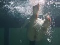 Siskina and Polcharova strip nude underwater