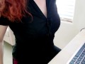 ASMR Hot Little Intern Gives Boss JOI And Helps Him To Cum.