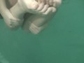 Sexy underwater masturbation with orgasms