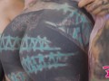 FFM TATTOO threesome with two alternative TEENS, ANAL group sex, ATM, gapes, blowjob, rough sex (got