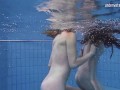 Enjoy a redhead underwater and lesbians
