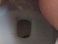 Hairy pussy peeing in toilet 