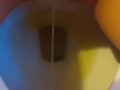Hairy pussy peeing in toilet 