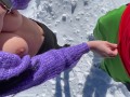 Public sex at ski resort with spectators (caught) ! We dont care - Tonny and Mia