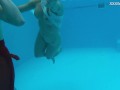 Anastasia Ocean and Marfa are naked underwater