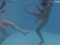 Anastasia Ocean and Marfa are naked underwater