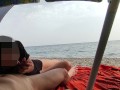 Dick flash - A girl caught me jerking off in public beach and help me cum - MissCreamy