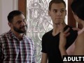 ADULT TIME - Bisexual Couple Seduces Bi-curious Twink Into His First Threesome