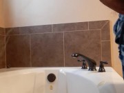 Bathtub Pissing With A Hard Cock