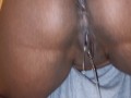 Hot Ebony PEEING - Dripping BUTTERFLY PUSSY LIPS and ASSHOLE CLOSE UP