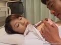 Japanese Nurse Get drag and licking her tits and Fucking