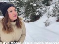 VLOG PORN, Une randonnée en raquette se transforme en baise exhib à la neige, j'avale tout le sperme