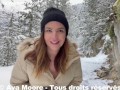 VLOG PORN, Une randonnée en raquette se transforme en baise exhib à la neige, j'avale tout le sperme