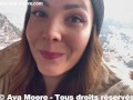 VLOG PORN, Une randonnée en raquette se transforme en baise exhib à la neige, j'avale tout le sperme