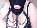 Horny slut smoking and putting lotion feet , pussy and feet worshipping