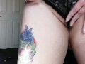 Horny slut smoking and putting lotion feet , pussy and feet worshipping