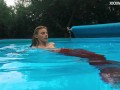 Tiny skinny pornstar Hermione Ganger in the pool