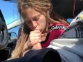 Road head from beautiful blonde Mandy Cumming