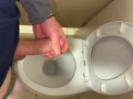 Handjob in public toilet ! Massive CUMSHOT