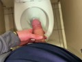 Handjob in public toilet ! Massive CUMSHOT