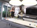 Pool Players Sara Jay and Nicky Ferrari Handle A Thick Stick