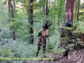 Bunny cum slut wife humiliated outdoor in forest