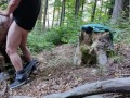 Bunny cum slut wife humiliated outdoor in forest